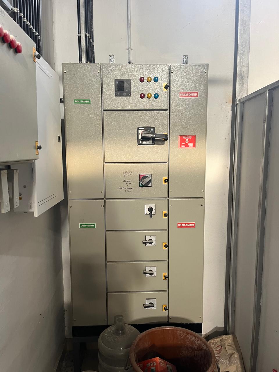 Factory electrical panel for ABAD Fisheries wiring and plumbing work